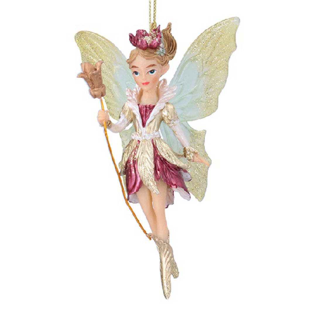 Resin Pixie with Staff, Burgundy 12cm *ETA Nov image 0